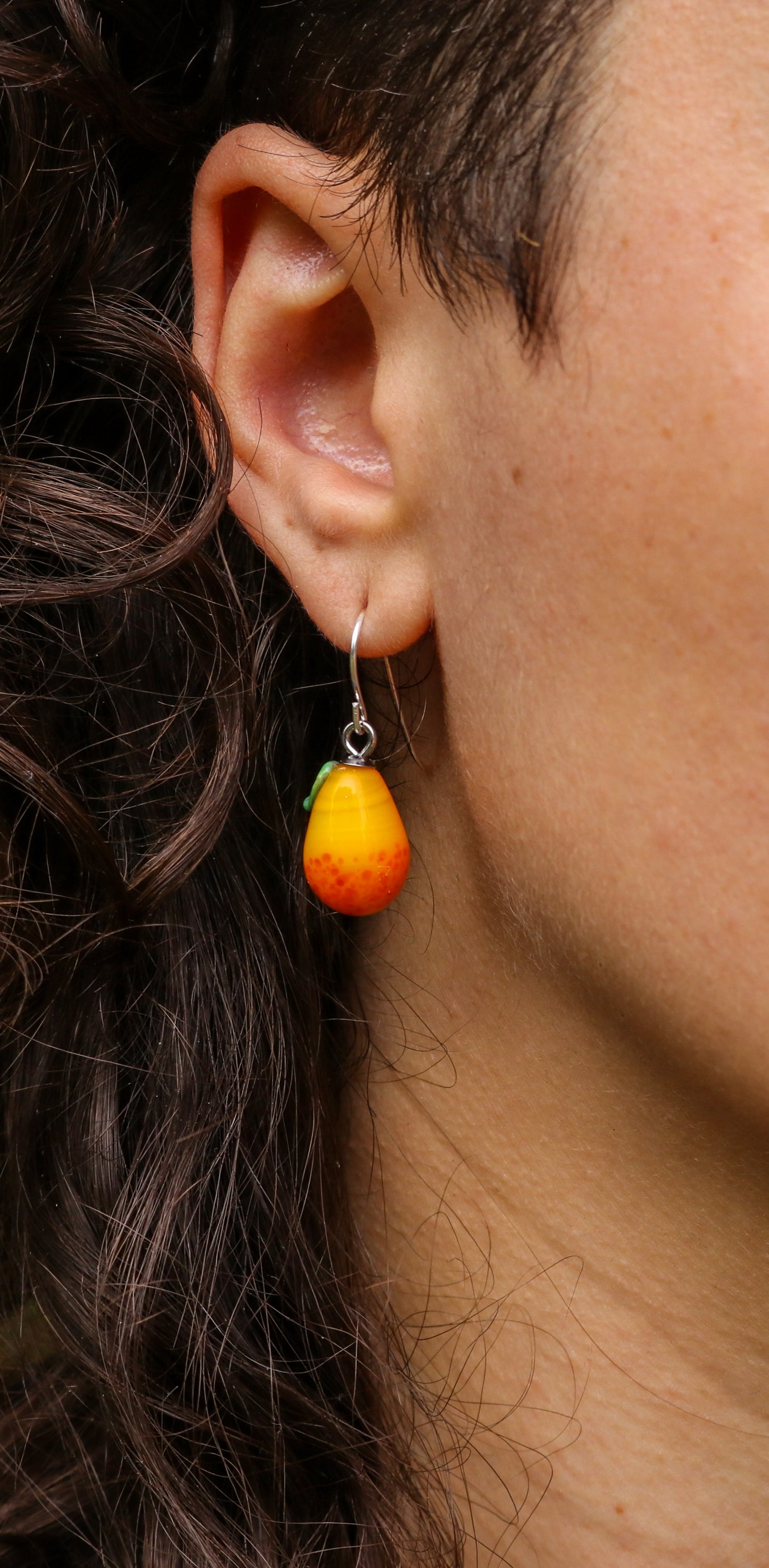 Glass Mango Earring