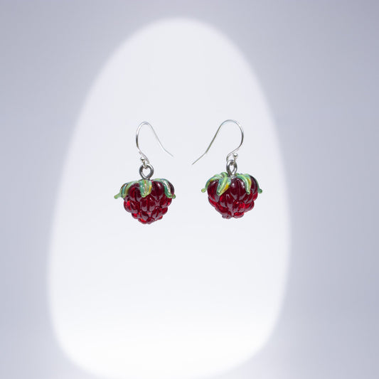 Glass Raspberry Earrings
