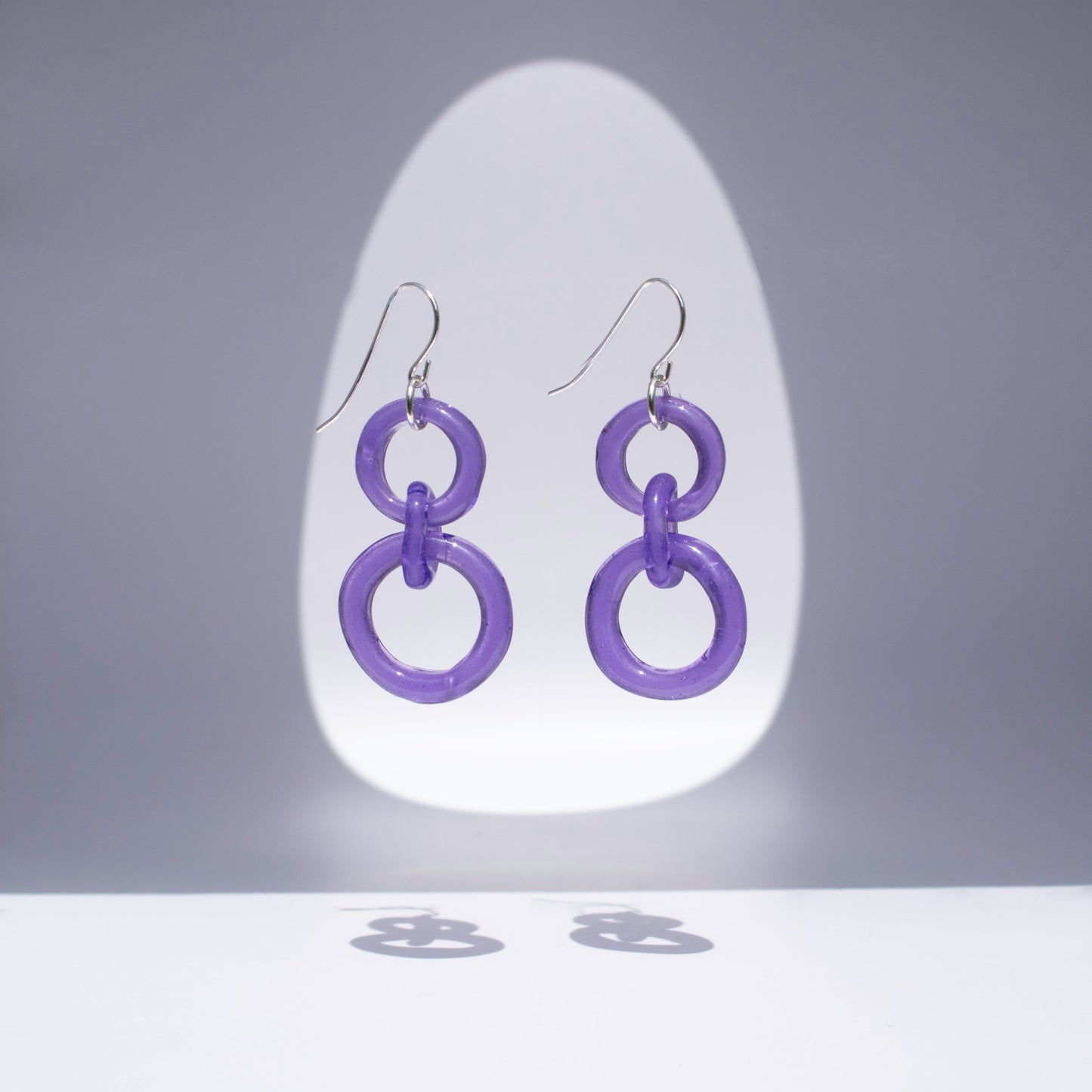 Chain Earrings in Purple Slime