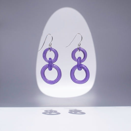 Chain Earrings in Purple Slime